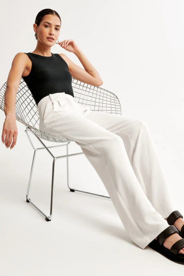 Pantalon de tailleur blanc